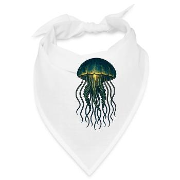 Leuchtende Qualle Neon-Traum - Bandana - Weiß - Vorne