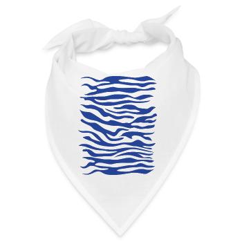 Zebra Muster blau - Bandana - Weiß - Vorne