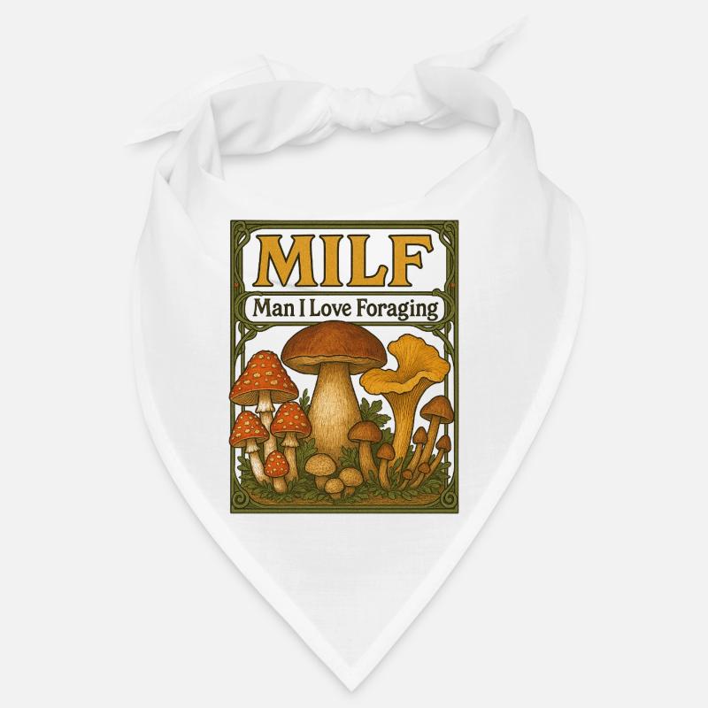 Mushroom Foraging Vintage Panel Bandana