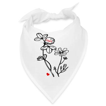 Wildblumen - Bandana - Weiß - Vorne