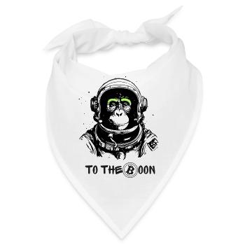 Astro Monkey Bitcoin T-Shirt Bitcoin zum Mond - Bandana - Weiß - Vorne