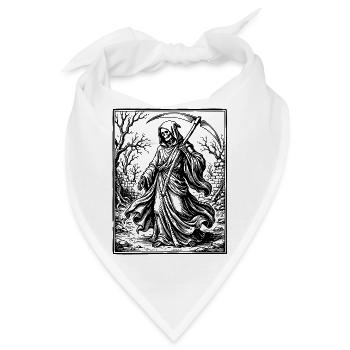 Grim Reaper Gotische Illustration - Bandana - Weiß - Vorne
