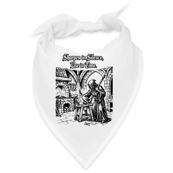 Reaper T-Shirt Dark Art Death Scythe Design Tee - Bandana - Weiß - Vorne