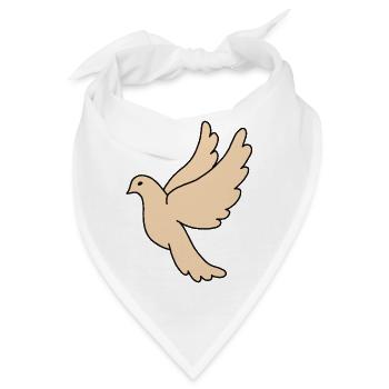 Friedenstaube Beige - Bandana - Weiß - Vorne
