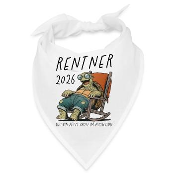 Relaxte Schildkröte im Loungesessel Rentner 2026 - Bandana - Weiß - Vorne