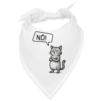 Katze sagt NÖ! – Mein neues Lieblingsmotto - Bandana - Weiß - Vorne