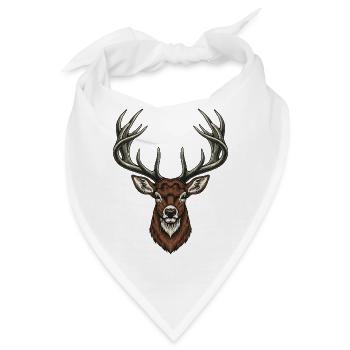 Stag Head Vintage-Gravur - Bandana - Weiß - Vorne