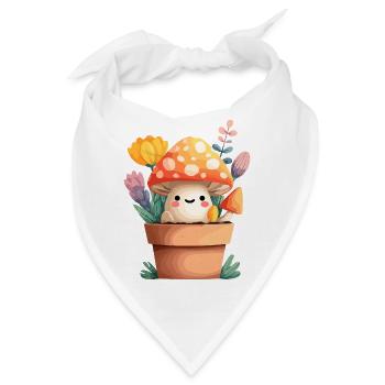 Kleiner Pilzfreund im Blumentopf - Bandana - Weiß - Vorne