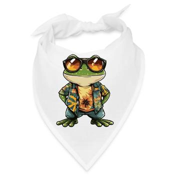 Frosch Comic Urlaub - Bandana - Weiß - Vorne