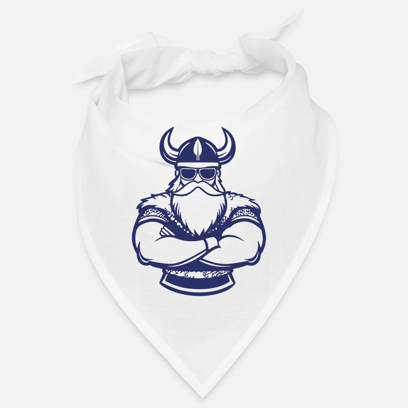 Wikinger mit Hornhelm und Bart Bandana