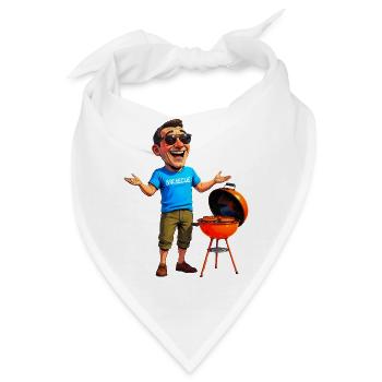 Einladung zum Grillen - Bandana - Weiß - Vorne