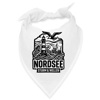 Nordsee Sturm und Wellen - Bandana - Weiß - Vorne