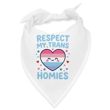 LGBTQ-Pride-Monat – Respektiere meine trans Homies - Bandana - Weiß - Vorne
