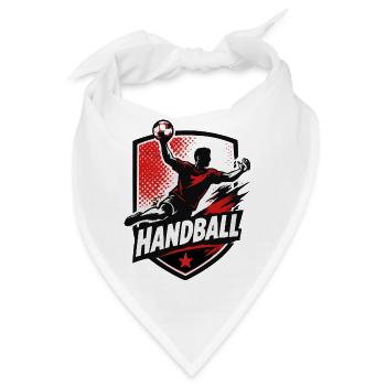 Handball Shield Motiv mit Ball - Bandana - Weiß - Vorne