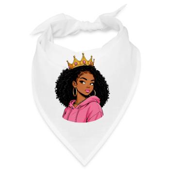 Black Royal – Dame mit rosa Kapuze - Bandana - Weiß - Vorne