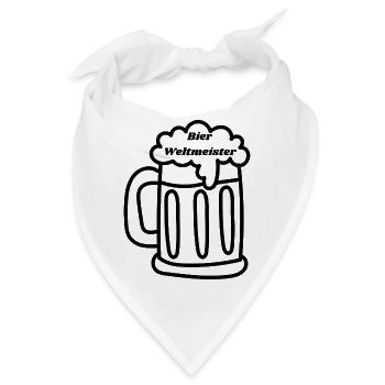 Bier Weltmeister - Bandana - Weiß - Vorne