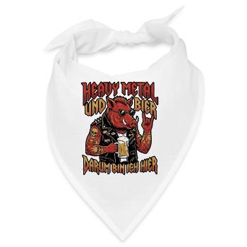 Heavy Metal Bier Wildschwein - Bandana - Weiß - Vorne