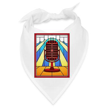 Vintage-Buntglas-Mikrofon auf der Bühne - Bandana - Weiß - Vorne