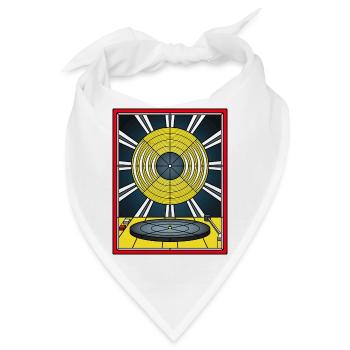 Buntglas-Vinylalbum und Plattenspieler - Bandana - Weiß - Vorne