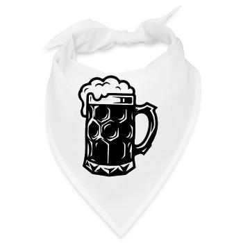 Bierkrug Symbol Saufen - Bandana - Weiß - Vorne