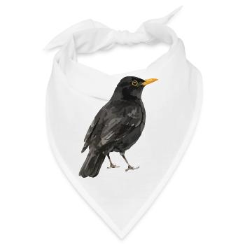 Amsel Vogel - Bandana - Weiß - Vorne