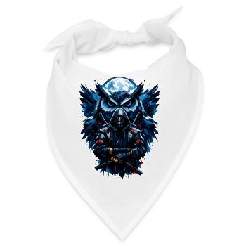 Nächtlicher Uhu-Samurai - Bandana - Weiß - Vorne