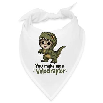 Du machst mich zu einer Velociraptor-Katze - Bandana - Weiß - Vorne