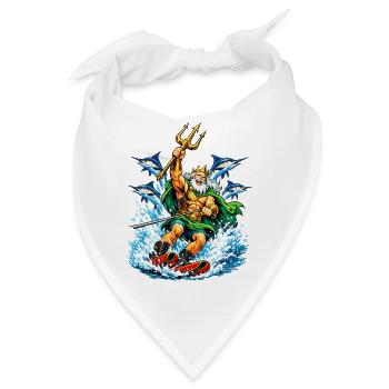 Neptun läuft Wasserski - Bandana - Weiß - Vorne