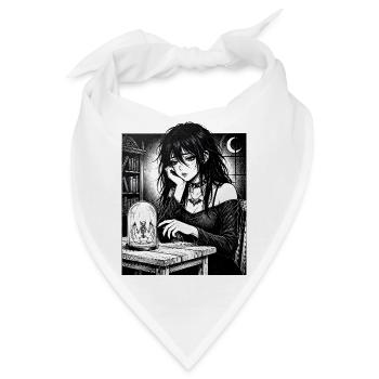 Gothic Nachtschwärmerin im Glas - Bandana - Weiß - Vorne