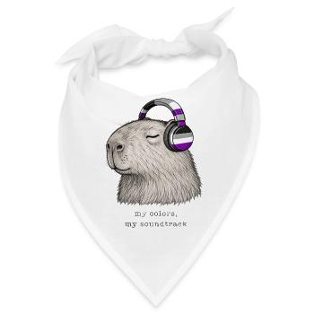 My colors my soundtrack - Capybara asexual colors - Bandana - Weiß - Vorne