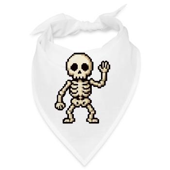 Pixel-Skelett Winken - Bandana - Weiß - Vorne
