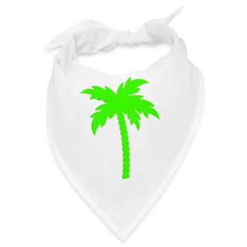 Palme Silhouette  - Bandana - Weiß - Vorne