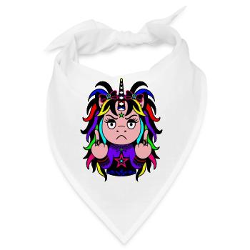 Rainbow Riot: Knalliges EinZORN mit Mittelfinger.  - Bandana - Weiß - Vorne