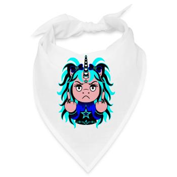 Frostbite: Frostig-blaues EinZORN mit Mittelfinger - Bandana - Weiß - Vorne