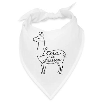 Lama nicht stressen - Bandana - Weiß - Vorne