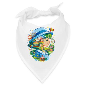  Freizeitpark Jahrmarkt Rummelplatz Anime Dorffest - Bandana - Weiß - Vorne