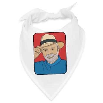 Lula da Silva Pop Art – Brasilianischer Präsident - Bandana - Weiß - Vorne