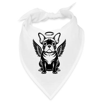 Französische Bulldoggen-Engelsflügel - Bandana - Weiß - Vorne