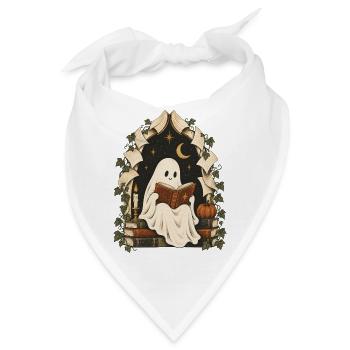 Geisterhafte Bibliotheksnacht - Bandana - Weiß - Vorne