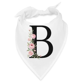 B Buchstabe Monogram Floral - Bandana - Weiß - Vorne