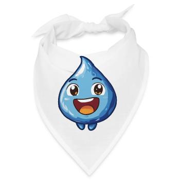 Fröhlicher Wassertropfen Cartoon - Bandana - Weiß - Vorne