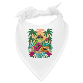 Pumpkin Lizard Rock Halloween Tropical - Bandana - Weiß - Vorne