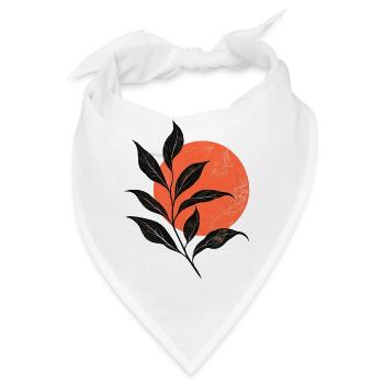 Sunset Leaf Silhouette - Bandana - Weiß - Vorne