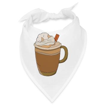 Herbst-Schlagsahne-Kaffee Kürbis-Gewürz-Latte - Bandana - Weiß - Vorne