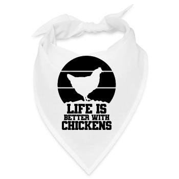 Huhn Spruch Humor - Bandana - Weiß - Vorne