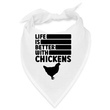 Huhn Spruch Humor - Bandana - Weiß - Vorne