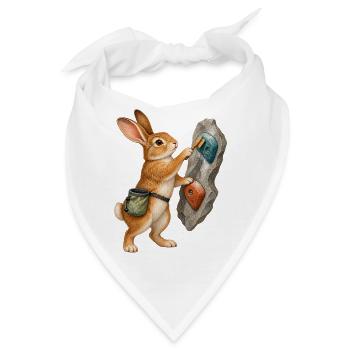 Hase bürstet einen Klettergriff - Bandana - Weiß - Vorne