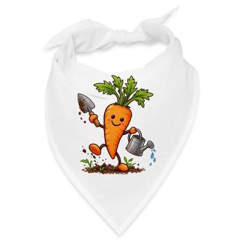 Fröhliche Karotte beim Gärtnern  - Bandana - Weiß - Vorne