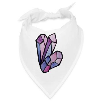 Mosaik aus Buntglas-Edelsteinherzen - Bandana - Weiß - Vorne