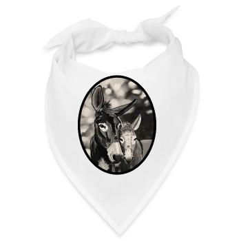 SchwarzWeiss EselDuo Porträt - Bandana - Weiß - Vorne